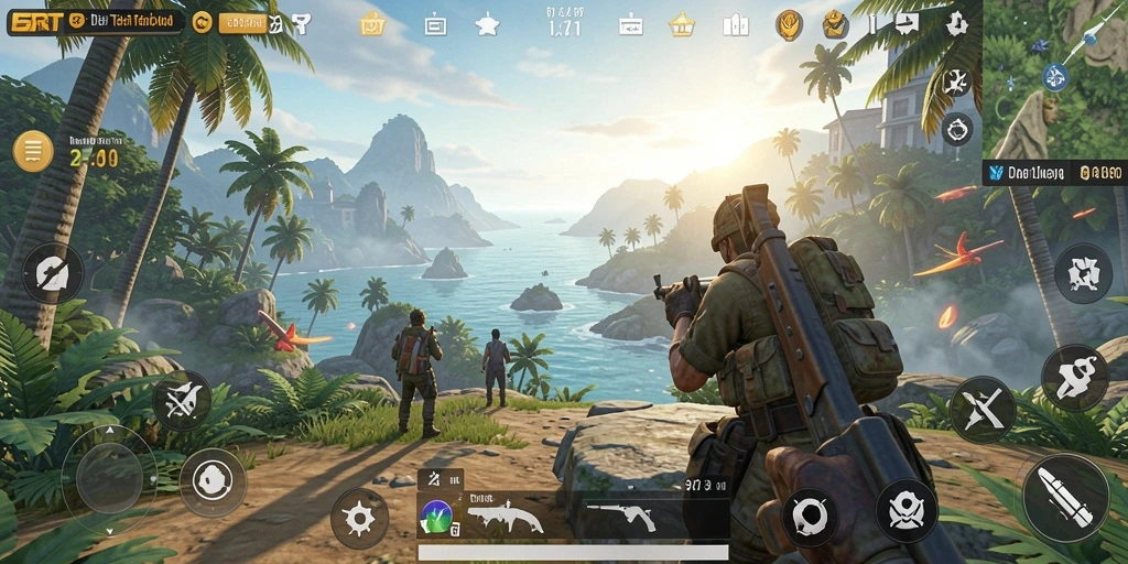 Screenshot 5RT menampilkan aksi eksplorasi dunia terbuka yang menawan.