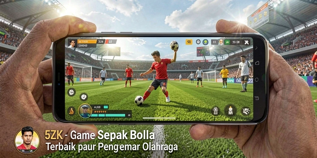Gameplay seru dalam 5ZK dengan aksi sepak bola yang mendebarkan.