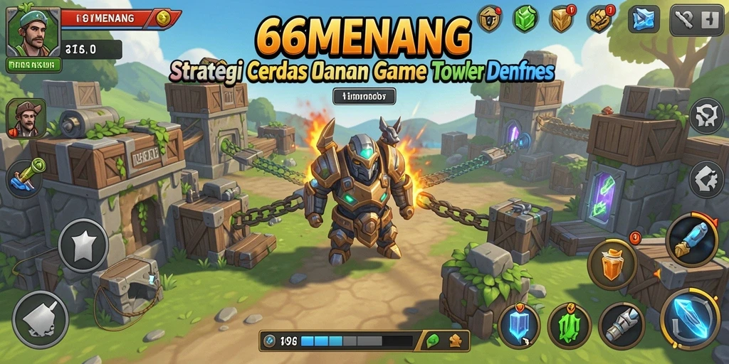 Screenshot gameplay menampilkan strategi menara yang menarik di 66MENANG.