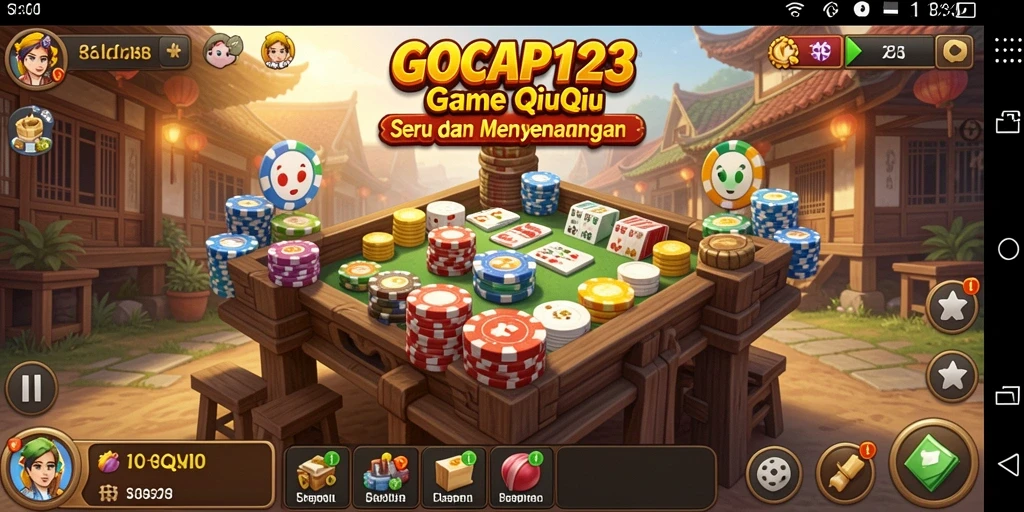 Tampilan gameplay seru GOCAP123 QiuQiu di smartphone.