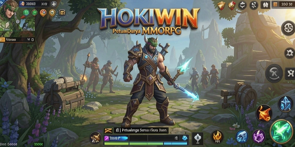 Screenshot gameplay HOKIWIN menampilkan aksi pertempuran yang mendebarkan dan grafis yang memukau.