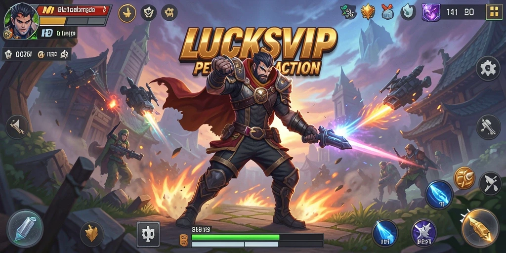 Tangkapan layar menampilkan aksi mendebarkan dalam LUCKSVIP.