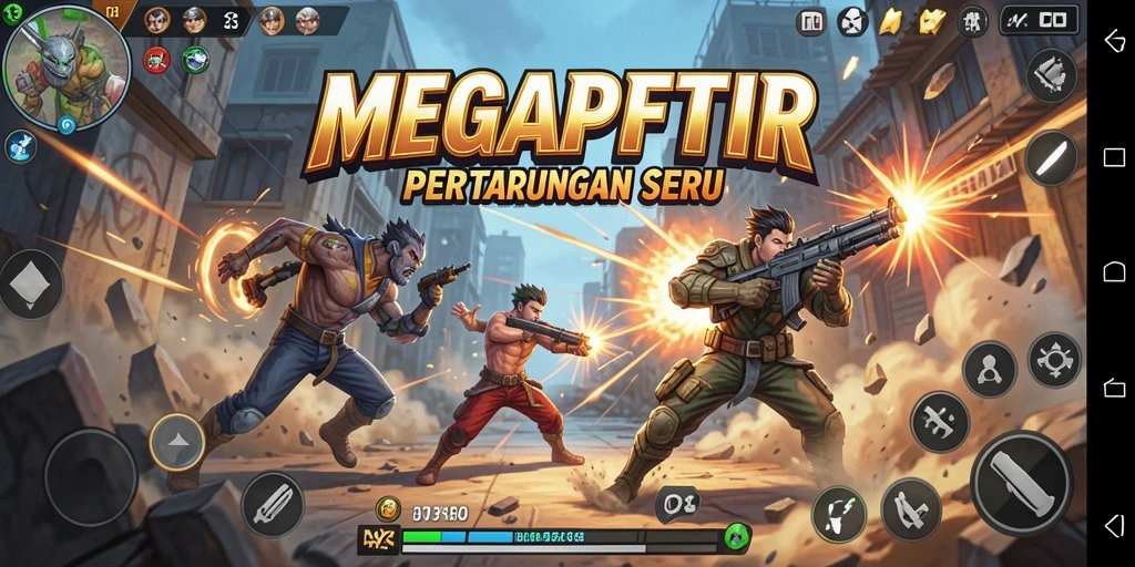 Tampilan gameplay seru dan mendebarkan di MEGAPETIR.