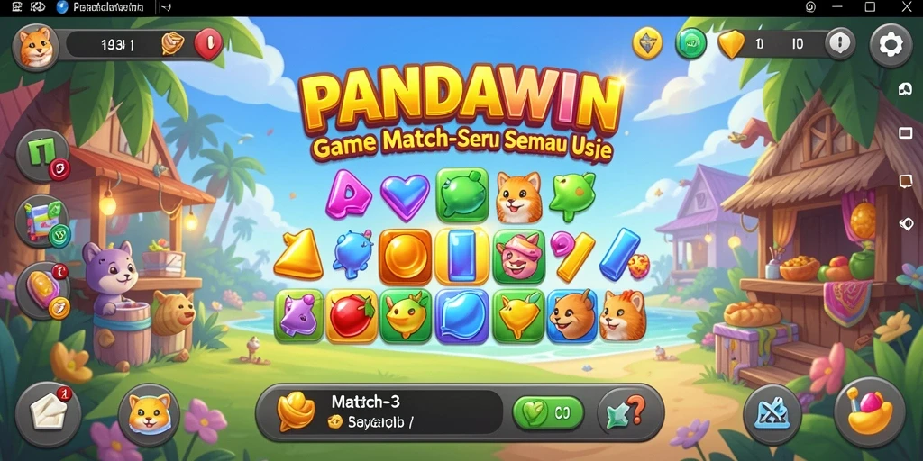 Tampilan gameplay seru dan berwarna-warni di PANDAWIN.