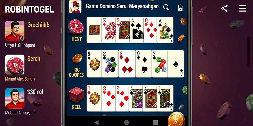 Tampilan menarik dari gameplay Domino di ROBINTOGEL.