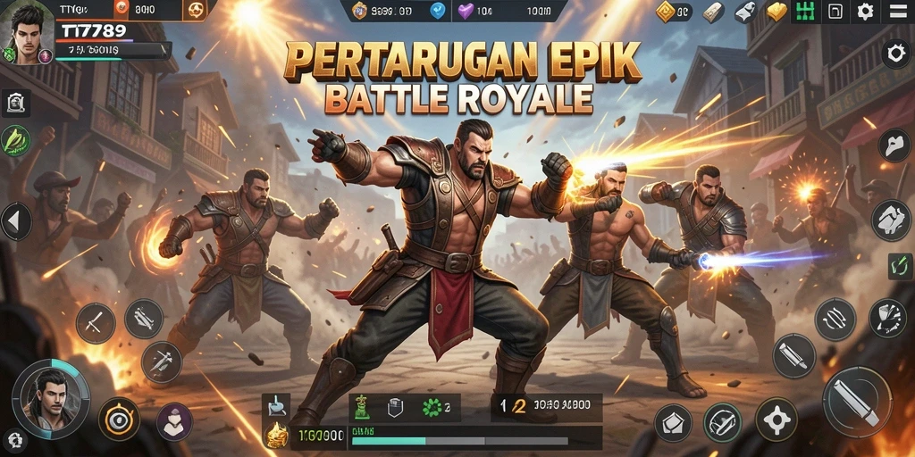 Screenshot gameplay TT789 menampilkan aksi intense dalam Battle Royale.
