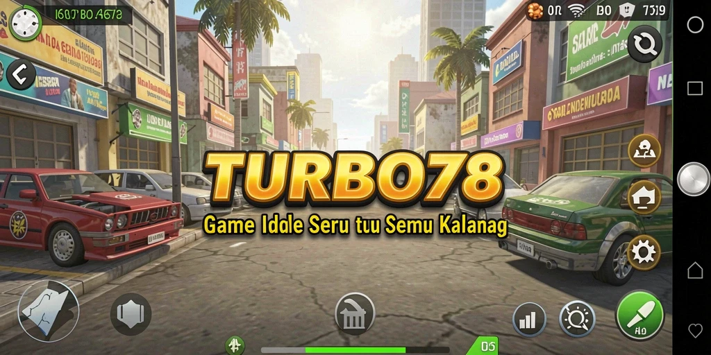 Tangkapan layar utama TURBO78 menampilkan gameplay Idle yang menawan.
