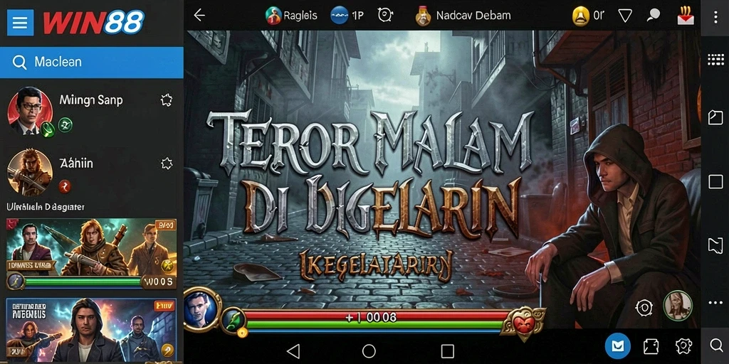 Tampilan menegangkan gameplay di WIN88 dengan suasana mencekam.