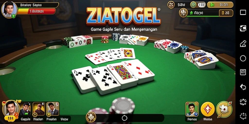 Screenshot dari gameplay ZIATOGEL memperlihatkan momen seru saat bermain Gaple.