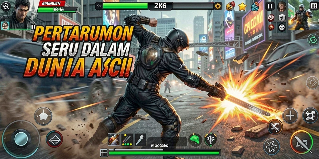 Tangkapan layar ZK6 menampilkan aksi seru di tengah pertempuran.