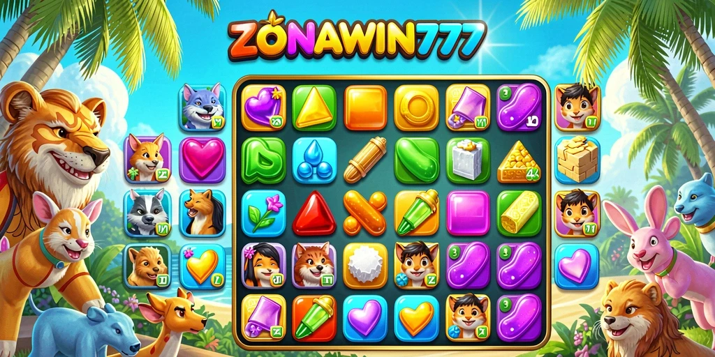 Tampilan gameplay ZONAWIN777 yang menarik dan penuh warna.