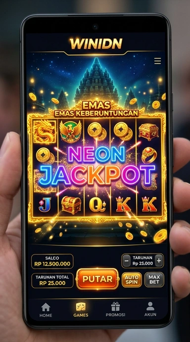 Beranda aplikasi winidn yang menampilkan berbagai kategori.